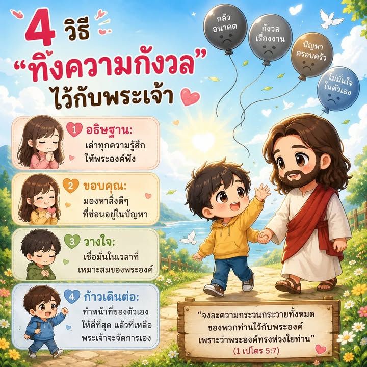 4 วิธี “ทิ้งความกังวล” ไว้กับพระเจ้า
