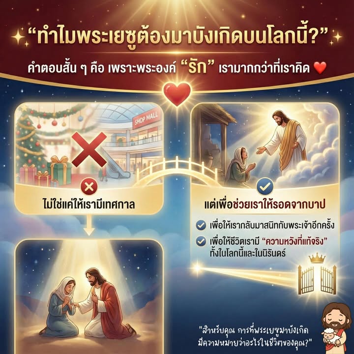✨ พระคริสต์มาบังเกิดไม่ใช่เพื่อให้เรามีเทศกาล…